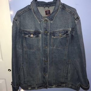 Detailed oversized jean jacket